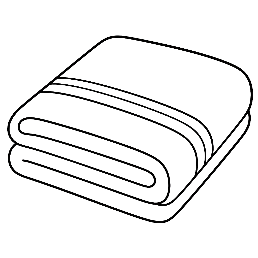 Line drawing of a folded bath towel